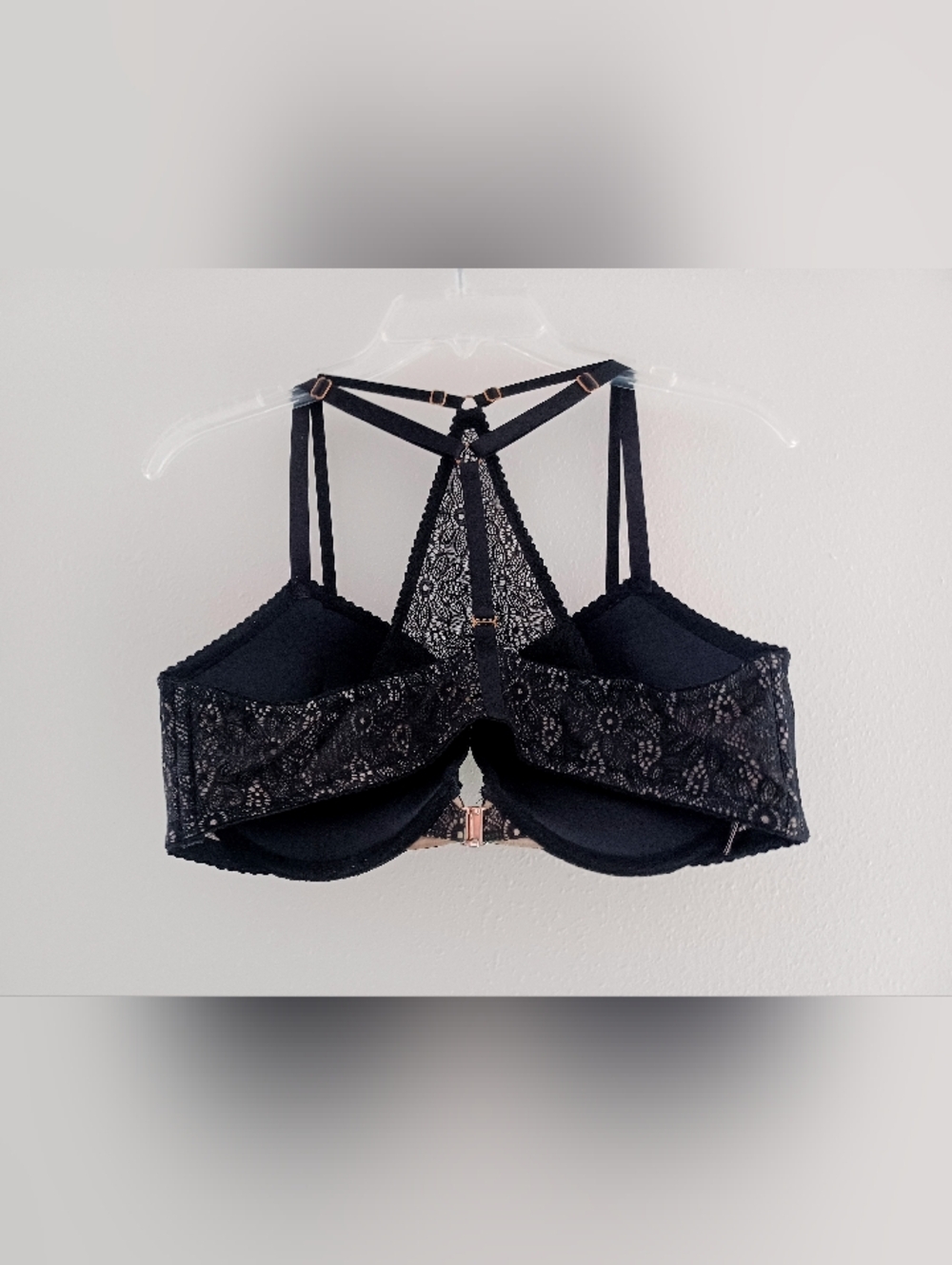 Victoria's Secret Black Lace Push-Up Bra with Nude Lining - Picture 2 of 16
